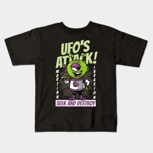 UFO Alien Seek And Destroy Kids T-Shirt